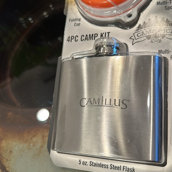 COPY - Camp kit folding cup stainless steel flask multi-tool fork & spoon travel - Picture 8 of 9